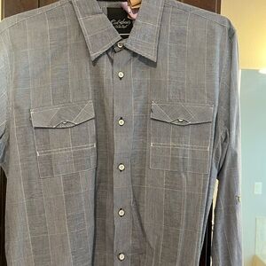 Men's Blue Striped Button Down Shirt